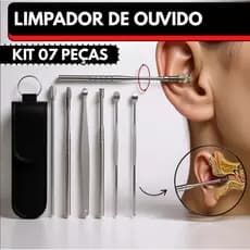 Kit 6 Peças Limpador de Orelha De Aço Inoxidável Portátil Para Remoção De Cera Ouvido