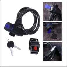 Cadeado antifurto com cabo de aço reforçado, alta resistência, adequado para bicicletas e veículos elétricos.H-17