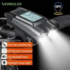 NEWBOLER 3 Em 1 GPS Luz Para Computador De Bicicleta À Prova D'água Com Velocímetro Sem Fio USB Buzina