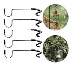 2/5 Peças Ganchos para Suporte de Lâmpada, Suporte Portátil para Poste de Tenda, Gancho para Lanterna de Caça e Pesca, F