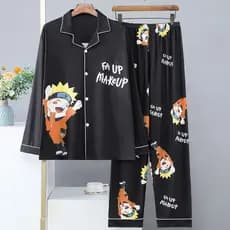 Pijamas masculinos primavera outono algodão de manga comprida dos desenhos animados uma peça juventude tamanho grande so