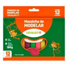 Massinha De Modelar 180g 12 Cores - Giz de Cera 6 Unidades Leo&leo