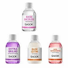 Kit 4 Refil Esmaltaria Sadok 100ml - Extra Brilho, Base Fortalecedora, Base Cetim, Base Incolor