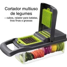 Cortador multiuso de legumes – cubos, ralador para batatas, tiras finas e grossas