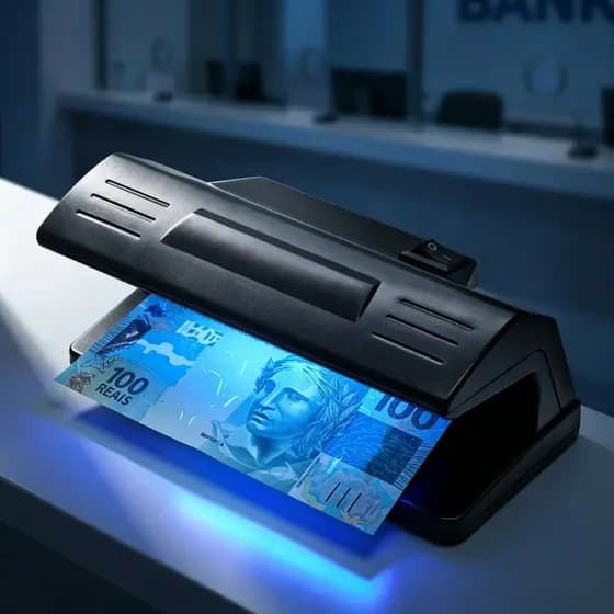 Identificador DF-951 Detector UV de Notas Falsas Bivolt Compacto para Real Documentos Cheques