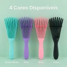 Cabeça de escova flexível especial para cabelos cacheados e ondulados, que evita a quebra; quatro cores aleatórias