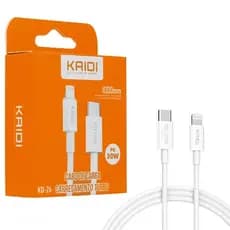 Cabo  Carregador Celular Turbo Original Kaidi  Compatível com IPhone X a 14 Pro Max Usb-C Lightning  Para iPhone