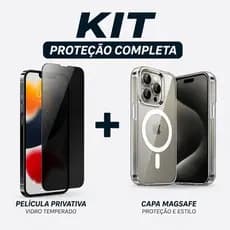 KIT  Capa Capinha  Magsafe + Película 3D Privativa Privacidade Para Celular  iphone 11 12 13 14 15 16 17 Pro Max