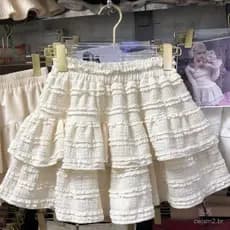 Saia de renda estilo balé doce e suave, estilo japonês, para meninas, ideal para a primavera. Design feminino com um toq
