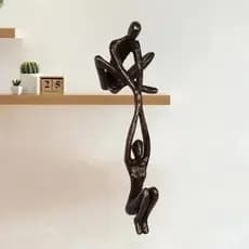 Escultura de Casal Dançante: Estátua de Homem e Mulher em Posição de Levantar, Ornamento Artístico Criativo para Decoraç