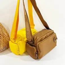 Bolsa Tiracolo Feminina Oxford Multibolsos Super Espaçosa