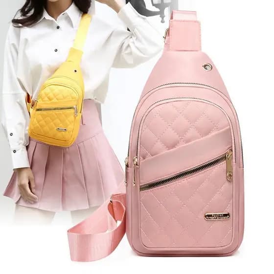 Bolsa De Peito Feminina Moda Bordada Diamante Ombro Único Crossbody Grande Capacidade Para Ciclismo