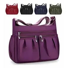 Bolsa Feminina Grande Transversal Casual Impermeável Nylon Tiracolo