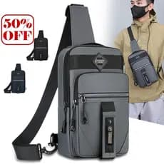 Mochila de Peito Masculina À Prova D'água Grande Capacidade
