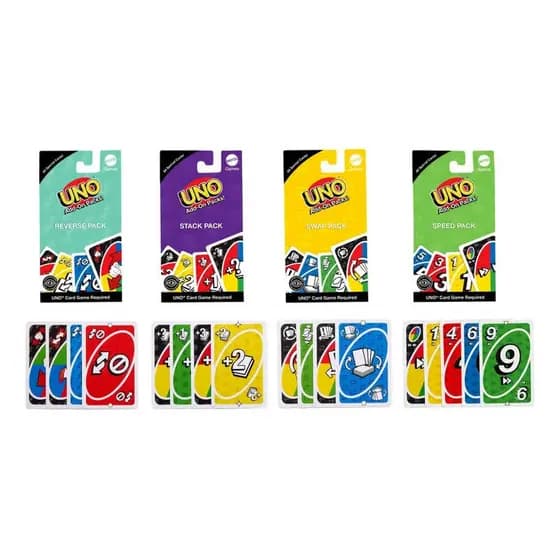 Kit com 4 Packs Uno Add-on Pacotes Adicionais Original Mattel