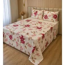 Jogo de Lençol Cama Casal/Queen Estampado/Liso 4pç C/Elástico Micropercal 500 Fios Toque de Algodão