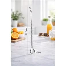 Canudo em Aço Inox com mechedor de drinks