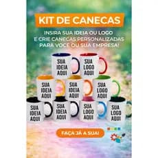 Kit Canecas Personalizadas com Sua Logo ou Nome | Brinde Corporativo Presente Criativo