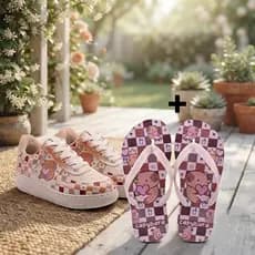 Kit 2 pares tenis e chinelo feminino capivara infantil promocao  com envio imediato MESMO DIA