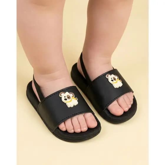 CHINELO BEBE CACHORRO CARAMELO COM ELASTICO 16A25