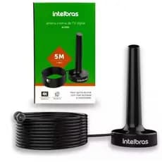 Antena Digital Para TV UHF - HDTV Interna Com Imagens HD 4K Intelbras Al 2031 - 5 Metros de Cabo.