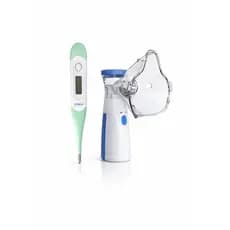 Nebulizador Portátil Silencioso + Termômetro Digital Kit Inalação Infantil Adulto