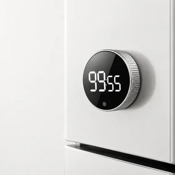 Cronômetro  Temporizador Digital Magnético Timer Cronix™  Cozinha Academia Rotatório LED Alarme Ajustável Preto