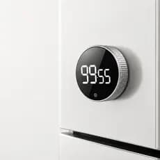Cronômetro  Temporizador Digital Magnético Timer Cronix™  Cozinha Academia Rotatório LED Alarme Ajustável Preto