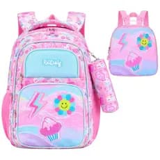 Kit Mochila Infantil Escolar 3 Peças Menina Mochila Grande Lancheira Térmica Estojo Escolar