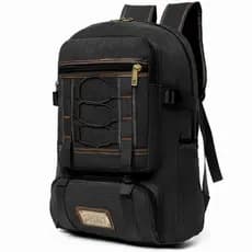 Mochila Vintage de Lona Unissex Retrô Grande Resistente e Espaçosa para Viagem Trabalho Faculdade e Uso Diário