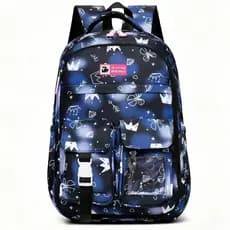 Mochila Infantil Feminina Escolar com Janela Transparente, Abertura 180°, Chaveiro de Ursinho e Estojo Interno