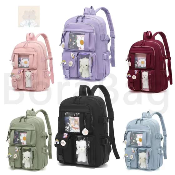 Mochila Escolar Feminina Estilo Coreano Fofa Grande Capacidade Escolar Juvenil para Escola Faculdade Dia a Dia