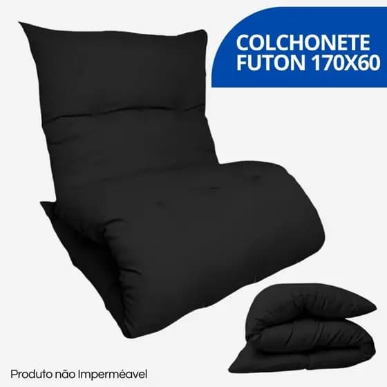 Colchonete Futon 170X60 Solteiro Dobrável Enrolável Decorativo acampamento Almofada para Sofa Pallet