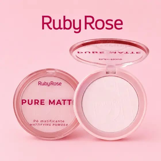 Pó Compacto Ruby Rose MatificantePó Compacto Facial Matificante Ruby Rose Acabamento Matte e Controle de Oleosidade