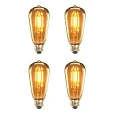 Kit 4 Lâmpada Filamento Led Retrô Vintage Quente Âmbar St64 Branco-quente 127/220V E27 Bivolt