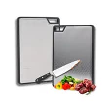 Tabua 36x26 Inox BPA Free Antibacteriana para Carnes Churrasco Fácil Limpeza Face Higiênica Aço Inox
