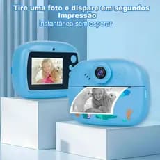 Câmera Imprime Foto Instantânea Infantil Filmadora Full Hd