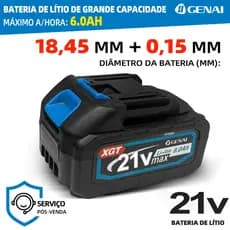Bateria de Lítio 21V Para Parafusadeira Furadeira Chave De Impacto
