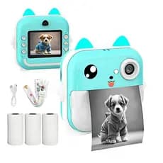 Câmera Infantil Instantânea Filmadora Full Hd App Com 3 Rolo