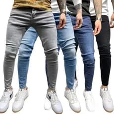 Grande quantidade de desconto Jeans Skinny elásticos masculinos