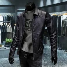 Jaqueta de couro masculina outono jaqueta de couro gola versão coreana jaqueta de couro pu jaqueta masculina 6.13