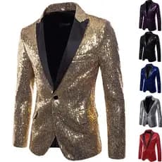 Masculino masculino Casual terno estilo boate lantejoulas terno desempenho vestido Plus Size jaqueta masculina 6.23