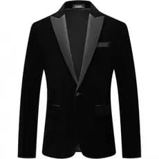 Blazer de veludo masculino blazer lapela botão único blazer bola de casamento jantar festa 6.23