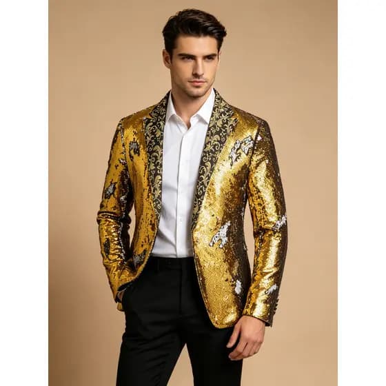 Masculino fino-ajuste lantejoulas terno jaqueta Street Wear palco desempenho vestido casamento anfitrião banquete vestid