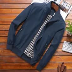 Jaqueta masculina Casual jaqueta de negócios primavera outono cor sólida leve jaqueta tamanho grande uma peça ODI4