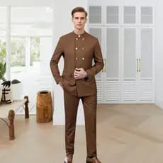 2026 Zhongshan Terno trespassado masculino Casual de duas peças
