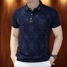 Camisa Polo Masculina De Luxo Com Monograma , De Negócios Casual De Alta Qualidade Estampa De Amigo Para Homens , Top De