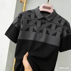 Camisa Polo Masculina Para Roupas Masculinas Negócios Estilo Casual Minimalistas Topos Oversized Padrão Retro Ao Ar Livr