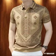 Camisa Polo Masculina Para Roupas Masculinas Barong Estilo Vintage Topos Casual De Manga Curta Ao Ar Livre Street wear 8