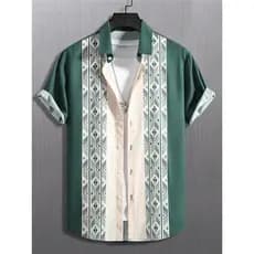 Camisa Masculina Para Roupas Masculinas Verão Casual De Manga Curta Havaiana Ao Ar Livre Street wear 67a